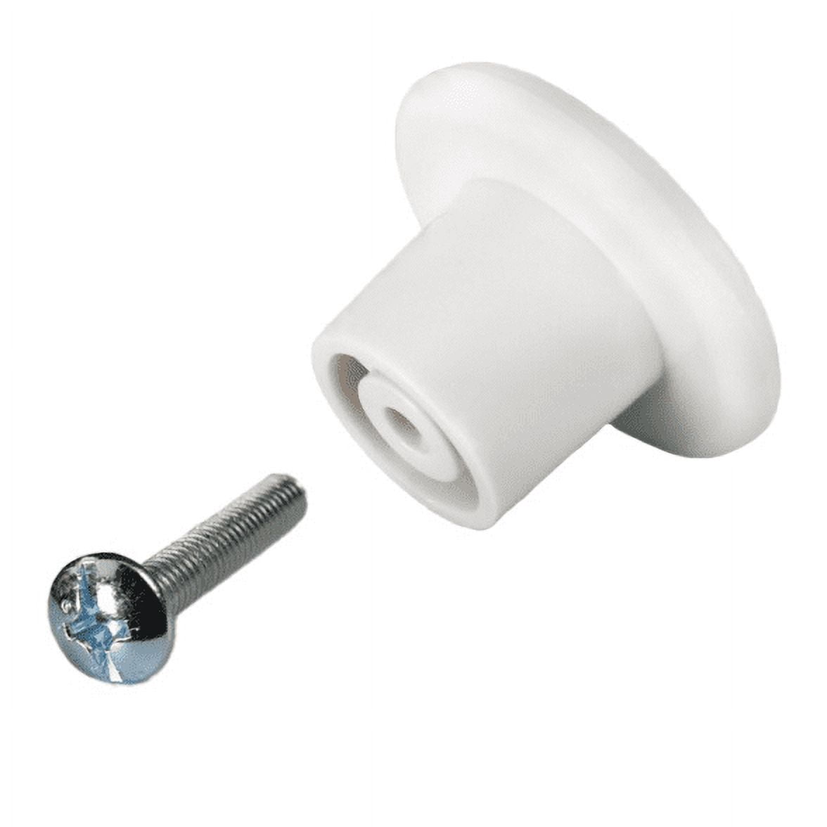 Würth White Plastic Round Mushroom Knob, 20 Pack