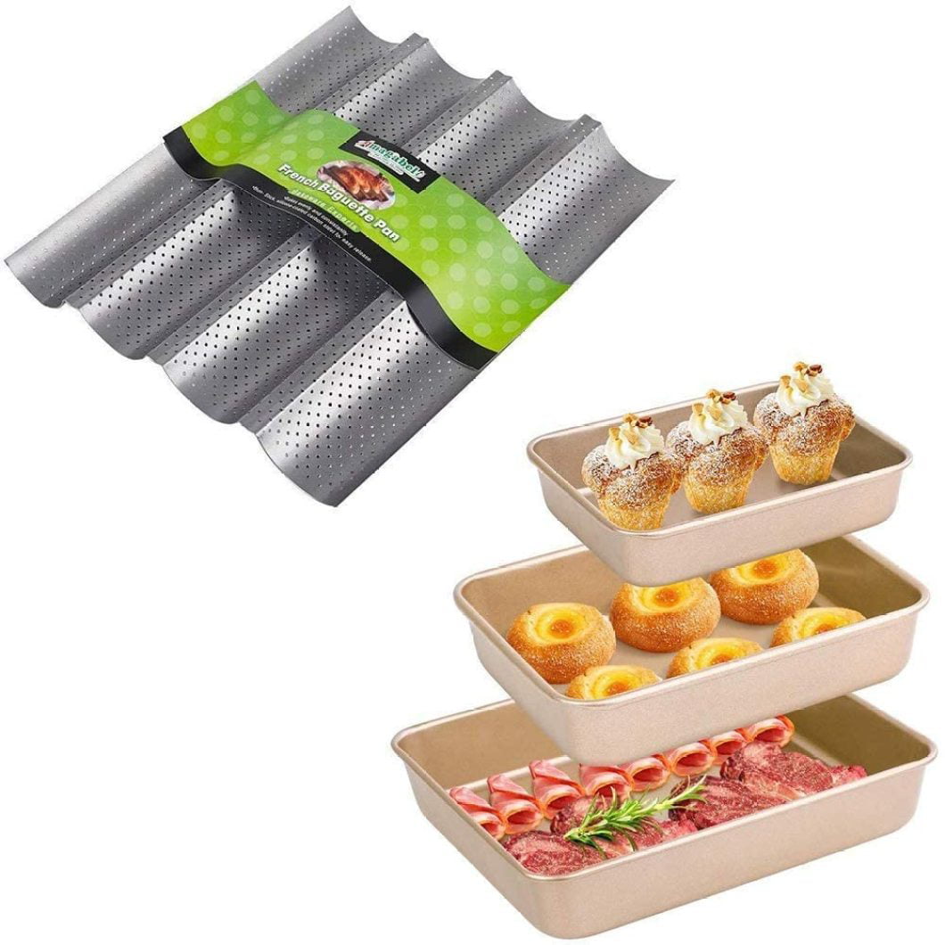 15" x 13" Nonstick Perforated Baguette Pan for French Bread Baking 