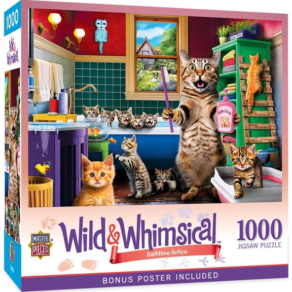 MasterPieces Wild & Whimsical - Bathtime Antics 1000 Piece Jigsaw Puzzle