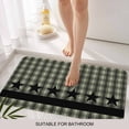 thumbnail image 3 of Sage Green Black Plaid Door Mat&nbsp;Indoor Outdoor Entrance,Non Slip Small Rug for Kitchen Bathroom Entryway Rug,Vintage Star Buffalo Check Rustic Washable Doormat Floor Mat 16x24 Inch, 3 of 8