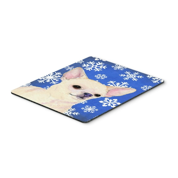 Carolines Treasures SS4610MP "Chihuahua Winter Snowflakes Holiday Mouse Pad Hot Pad or Trivet" Large multicolor