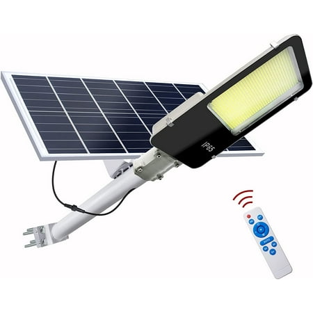

GUVSOETS Solar Street Light Solar Lights Outdoor IP65 Waterproof with Remote Control Dusk to Dawn Security Led Flood Light for Stadium Pathway Yard Driveway Roadway Basketball Court (watts 800)