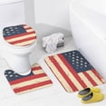 thumbnail image 4 of American Flag with Red And White Stripes 4Pcs Shower Curtain Set with Rugs Rug Toilet Lid Cover And Non-Slip U Shape Mat Independence Day Waterproof Personality Pattern Bath Curtain, 4 of 8