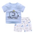 thumbnail image 5 of Conjunto de manga corta para niños Pantalones cortos de manga corta para bebés Ropa de verano para bebés Camiseta de cuello redondo de algodón, 5 of 5