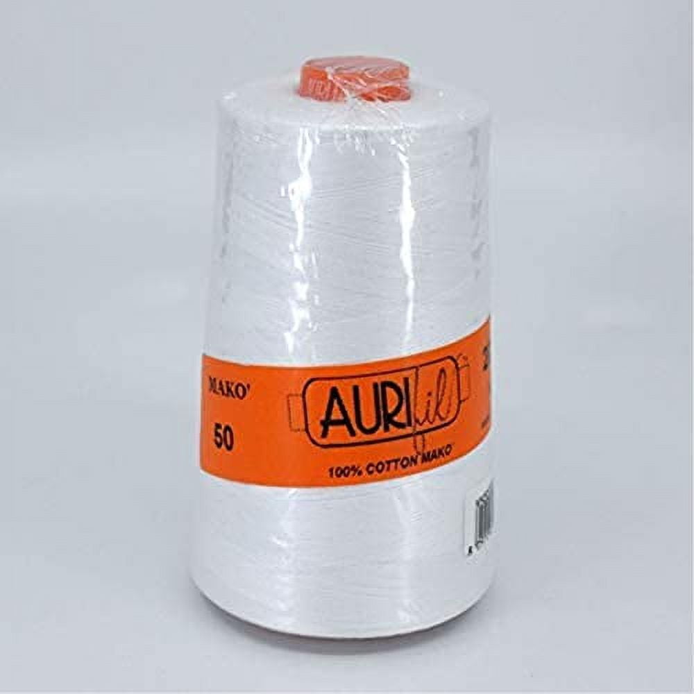Aurifil Mako Cotton Thread Bright White 2024 Large Spool 50Wt 6452Yd