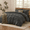 Dark Grey, variant on Duvet Cover Set Queen Size, 100% Washed Cotton, Ultra Soft Comforter Cover Linen Feel, 3PCs Breathable Bedding Set for All Season (White 90"x90")