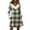 Light Green, variant on Women's Knit Dress Long Sleeve V-Neck Flannel Plaid Print Knee Length Dress with Pockets for Fall Casual Loungewear,Beige,L