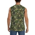thumbnail image 4 of Bixox Men's Green Skulls Printed Shirt Sleeveless Fitness Tank Top-Medium, 4 of 7