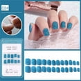 thumbnail image 1 of Polvo para uñas, parches para decoración de uñas, 24 uñas postizas cortas con parches de pegamento gelatinoso, uñas de ataúd, 1 of 2