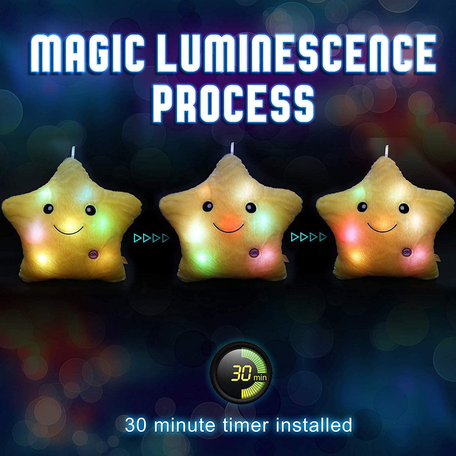 stuffed dolls led stars light colorful pillows