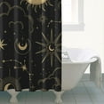 thumbnail image 4 of Celestial Shower Curtain with Gothic Sun Moon Star Print, Waterproof Spiritual Aesthetic Fabric with Hooks, Mystical Cosmic Bathroom Decor for Home, Airbnb, RV, or Dorm Bathrooms, 4 of 5