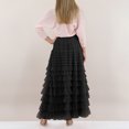 thumbnail image 4 of Gupgi Women Tutu Long Skirts Multilayer Solid Color High Waist Mesh Swing Cake Skirt, 4 of 8