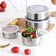 thumbnail image 2 of 5 recipientes de acero inoxidable para almacenar alimentos, ideales para el hogar, la cocina, el camping y el picnic., 2 of 8