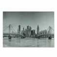 thumbnail image 1 of City Pittsburgh Cutting Board, Panoramic View of Pittsburgh Greyscale Gloomy Weather Cityscape, Decorative Tempered Glass Cutting and Serving Board, in 3 Sizes, by Ambesonne, 1 of 2
