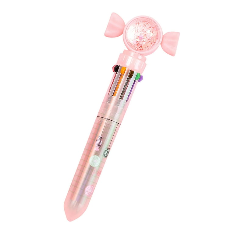 Pianpianzi Cake Writing Pens Smelly Pens Bulk Bill Checking Pen Bullet Type  0.5 Transparent Multicolor Ballpoint Pen Pressing 6 Color Pen(30ml)