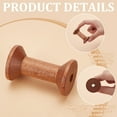 thumbnail image 3 of 8pc Wood Thread Bobbins for Embroidery and Sewing Machines Coconut Brown 60x35mm DIY DIY, 3 of 6