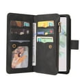 thumbnail image 4 of Zipper Wallet Case for Google Pixel 7, [15 Card Slots] [Zipper Pocket] Luxury PU Leather Flip Folio Cover with [Magnetic Clasp] [Wrist Hand Strap] [Kickstand] Skin-Feeling Shockproof Case, Black, 4 of 10