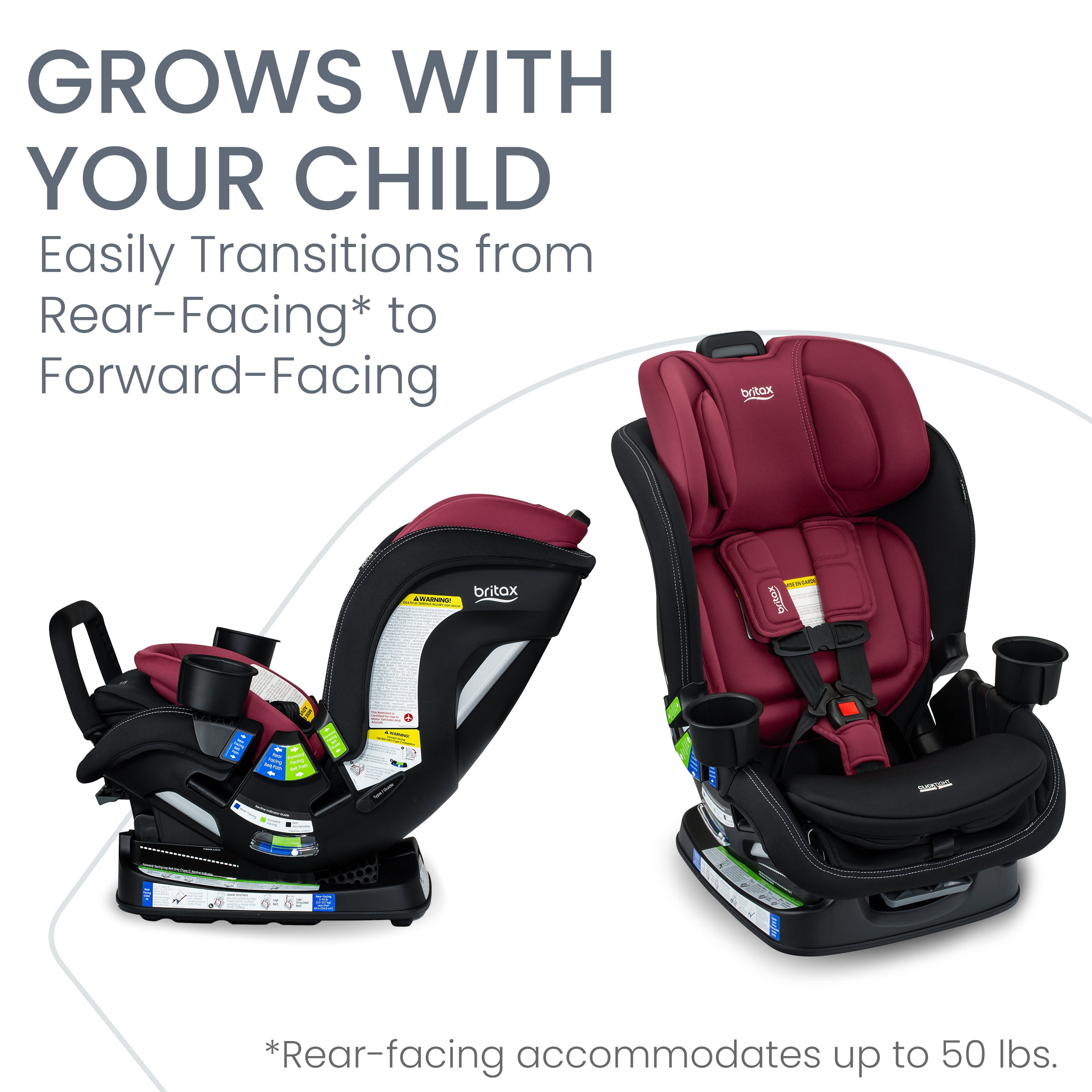 Britax Poplar S Convertible Car Seat, Ruby Onyx