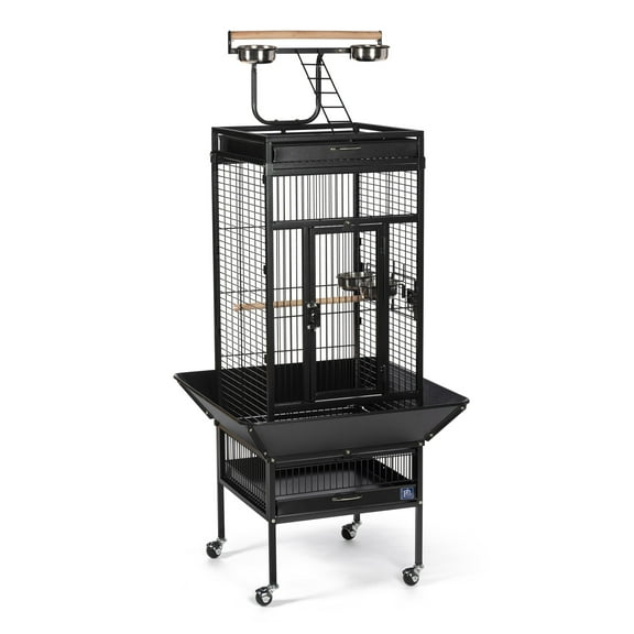 Prevue Pet Products Wrought Iron Cockatiel Bird Cage with Play Top in Black