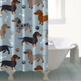 thumbnail image 4 of Cute Dachshund and Dog Footprint Shower Curtain 84"x72" ,Bathroom Decorative Shower Curtains Set with 12 Hooks,Modern Waterproof Washable Shower Curtain, 4 of 6