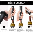 thumbnail image 3 of Sacacorchos eléctrico para vino 6 en 1, abridor de vino eléctrico automático, botella de vino de acero inoxidable y accesorios con cortador de papel de aluminio, abridor eléctrico S, 3 of 5
