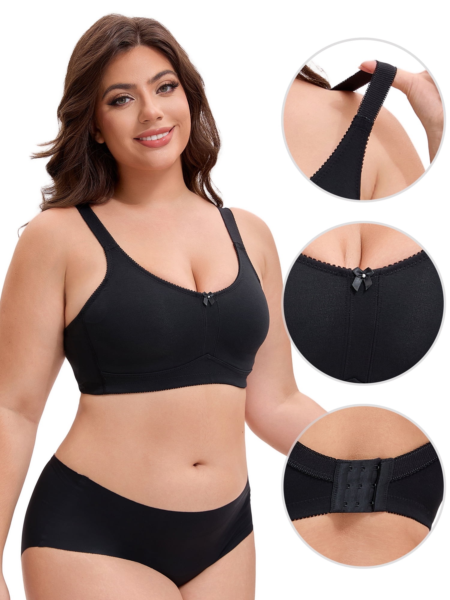Unique Bargains Women's Pocket Bra for Silicone Breast Forms Minimizers Black 40 B