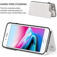 thumbnail image 4 of Case for iPhone 7 Plus iPhone 8 Plus, Premium PU Leather Case Adjustable Crossbody Strap Case Magnetic Clasp Card Slots Kickstand Durable Shockproof Back Wallet Soft TPU Cover - White, 4 of 5