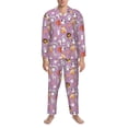 thumbnail image 3 of Honeii Lovely Animals Pattern Mens Pajamas Set,2pcs Men's Lounge Long Sleeve Sleep Shirt and Pajama Bottoms Sleepwear Set,Mens Pjs Sets-Large, 3 of 7