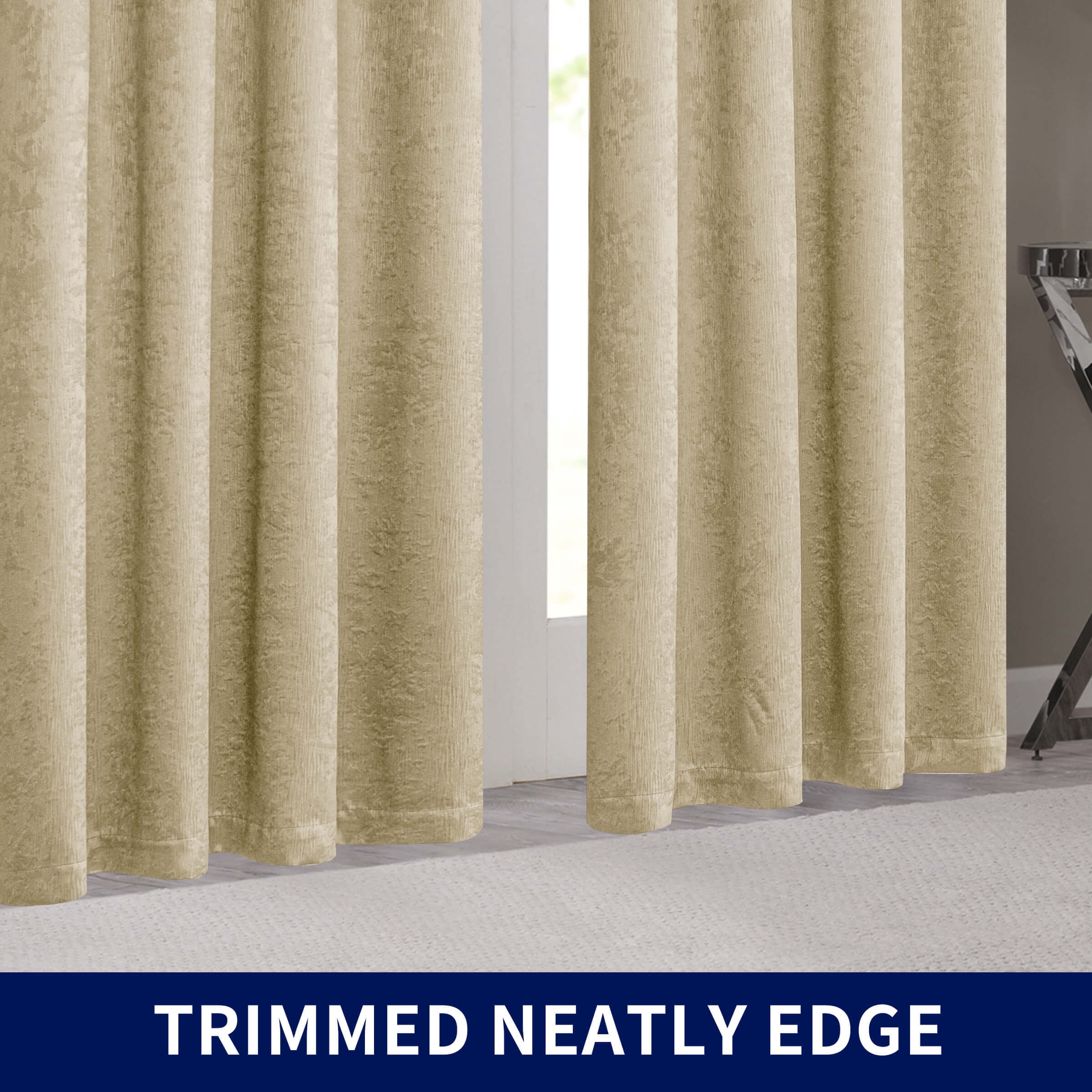Subrtex Blackout Curtains 2 Panels Room Darkening Grommet Curtain Drapes, Beige, 53"x84"
