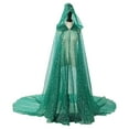 thumbnail image 2 of Hvyesh Women Wedding Tulle Cape Hooded Elf Cloak Bridal Dress Robe with Long Train Halloween Cloak Costumes, 2 of 4
