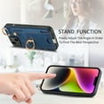 thumbnail image 5 of Wallet Case Compatible with iPhone 13 with Card Holder, 360° Rotation Finger Ring Stand PU Leather Cover Drop Protection with Magnetic Snap Case Cover for iPhone 13 - Blue, 5 of 8