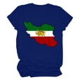 thumbnail image 4 of Camiseta de Manga Corta Impresa de Cuello Alto para las Mujeres, Tops de Cuello Redondo para las Mujeres Mezcla de Poliéster de Spandex de Uso Diario Casual, 4 of 5