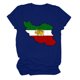 thumbnail image 4 of Camiseta de Manga Corta Impresa de Cuello Alto para las Mujeres, Tops de Cuello Redondo para las Mujeres Mezcla de Poliéster de Spandex de Uso Diario Casual, 4 of 5