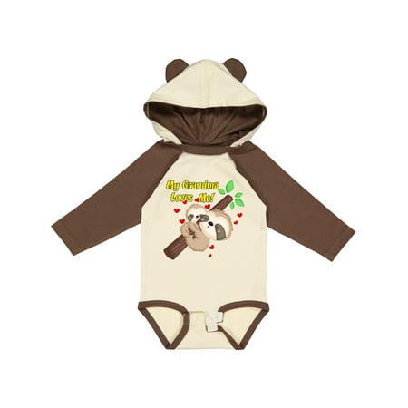 

Inktastic My Grandma Loves Me Sloth Gift Baby Boy or Baby Girl Long Sleeve Bodysuit