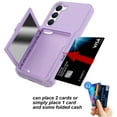 thumbnail image 3 of Case for Samsung Galaxy S23 Plus with Hidden Makeup Mirror Card Slot Design Cover, Hybrid PC+TPU Shockproof Non-Slip Lens Protection Wallet Case for Samsung Galaxy S23 Plus, Light Purple, 3 of 6