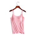 thumbnail image 1 of Women's Camisole Tops With Built In Bra Neck Vest Padded Slim Fit Tank Tops, 1 of 2