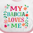 thumbnail image 4 of Inktastic My Babcia Loves Me Girls Baby Bib, 4 of 4