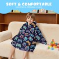 thumbnail image 5 of Game Controller Blue Pattern Lamb Fleece Blanket Hoodies for Teens ,Teens Oversize Sherpa Wearable Hooded Blanket Sweatshirt with Super Pockets, 5 of 6