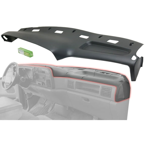 Dash Cover Compatible with 1994-1997 Dodge Ram 3500 2500 8Cyl 6Cyl 10Cyl 5.9L 8.0L 5.2L ABS Thermoplastic Black