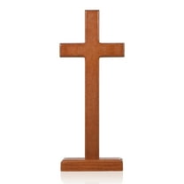 OUNONA Drafideep Standing Cross Wooden Christian Home Decor with Stable Base for Wall or Table Display