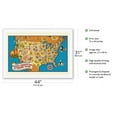 thumbnail image 2 of Walt Disney’s Mickey and Donald's Race to Treasure Island - Vintage Pictorial Map c.1939 - Fine Art Rolled Canvas Print 27in x 40in, 2 of 4