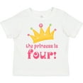 thumbnail image 3 of Inktastic 4th Birthday Princess is Four Girls Toddler T-Shirt, 3 of 5