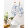 thumbnail image 2 of White Blue Spring Floral Dish Towels Set, Waffle Weave Kitchen Towels 2 Pieces, Summer Birds Botanical Microfiber Hair Face Bath Tea Towel Absorbent Quick Drying Cleaning Dish Cloths 12"x12", 2 of 7