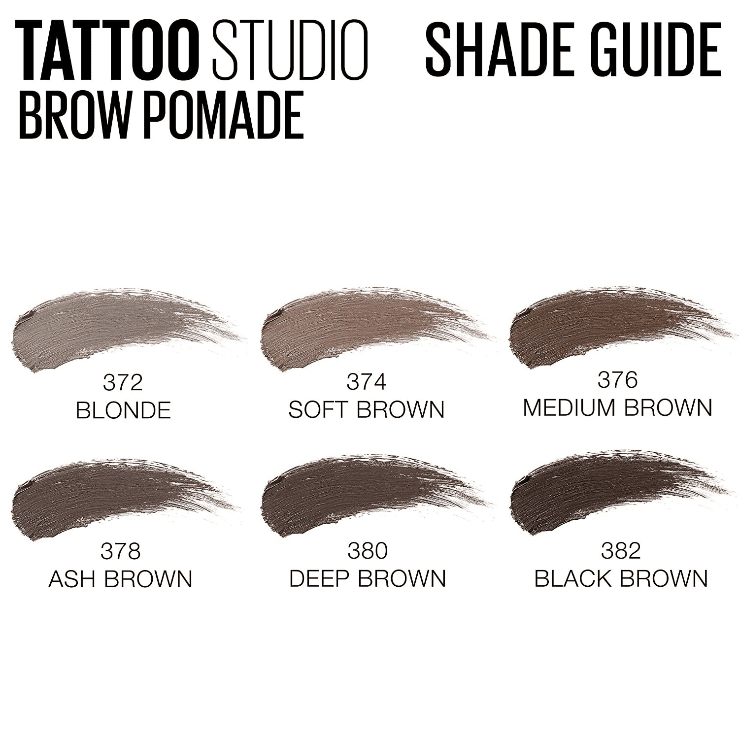 Maybelline Tattoo Studio Brow Pomade Long Lasting, Buildable, Eyebrow Makeup, Black Brown, 0.11 oz