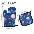 thumbnail image 2 of Yayeee Oven Mitts and Pot Holder Set of 4 Heat Resistant Kitchen Gloves Baking Hot Pad, Light Pink Jellyfish, 2 of 5