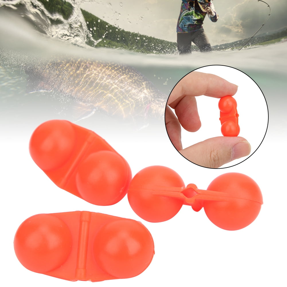 Tebru Double Rattle,40Pcs Portable ABS Double Rattle Sea Fishing Attractor Bell Beads Accessory