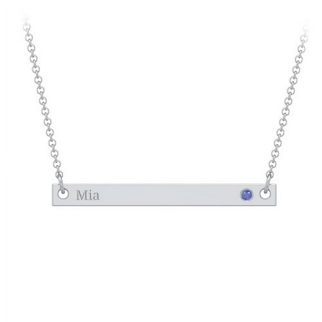 Pendentif Barre Gravable avec Pierre de Naissance