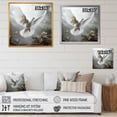 thumbnail image 4 of Designart "Religious Dove Above Clouds" Animals Framed Wall Art - White Dove Bedroom Framed Canvas Wall Art, 4 of 6