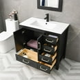 thumbnail image 4 of Eclife 36" Modern Bathroom Vanity Set with Integrated Sink Top, Zinc Alloy Faucet, Solid Brass Drain, 4 of 12