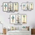 thumbnail image 4 of Designart "Vintage Illustration Geometric Tree of Wisdom III" Modern Geometric Framed Wall Art Set Of 3 - Blue Abstract Frame Canvas Set For Living Room Decor, 4 of 7